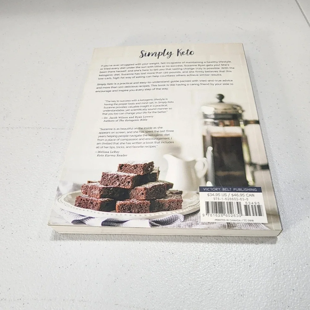 Simply Keto Suzanne Ryan Cookbook 100+ Low Carb Recipes Paperback 9781628602630